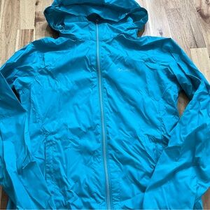 Columbia Women’s Blue Hooded Windbreaker Jacket Size M